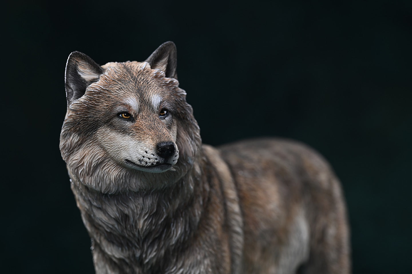 This 1/6 scale Arctic Wolf figurine is a highly detailed, lifelike resin sculpture featuring intricate fur texture and a realistic stance. Available in grey, black, and white, it is a perfect collectible for wolf lovers, wildlife enthusiasts, and home decor. Ideal for display on desks, shelves, or personal collections, this wolf figurine captures the beauty of nature in an elegant design.