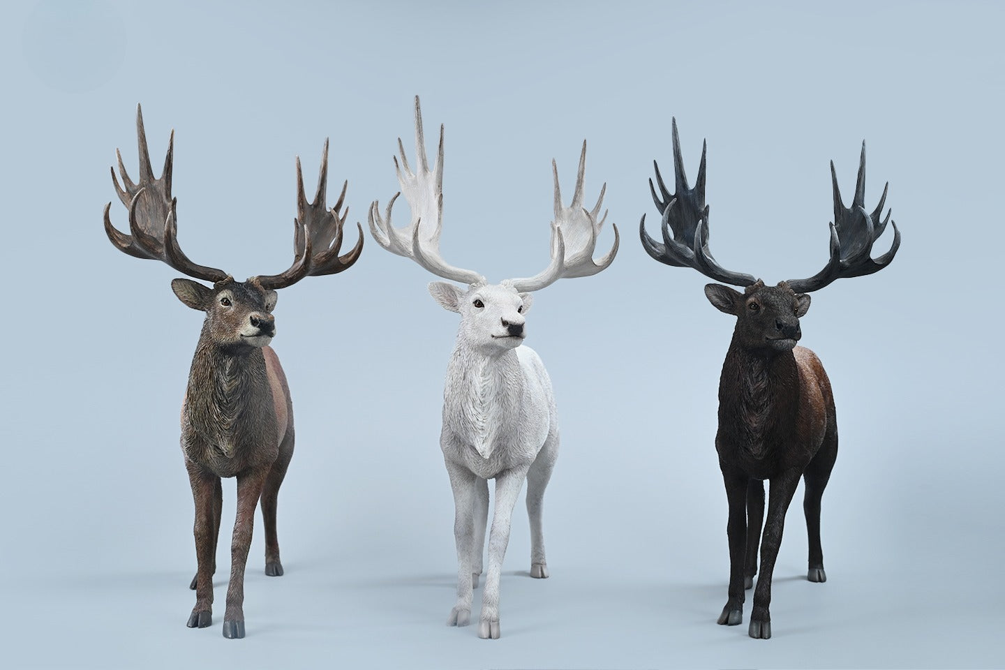 1/6 scale reindeer figurine with removable antlers, hand-painted details, and a realistic resin structure. Perfect for collectors, wildlife enthusiasts, and as home decor. Ideal for showcasing or holiday displays.