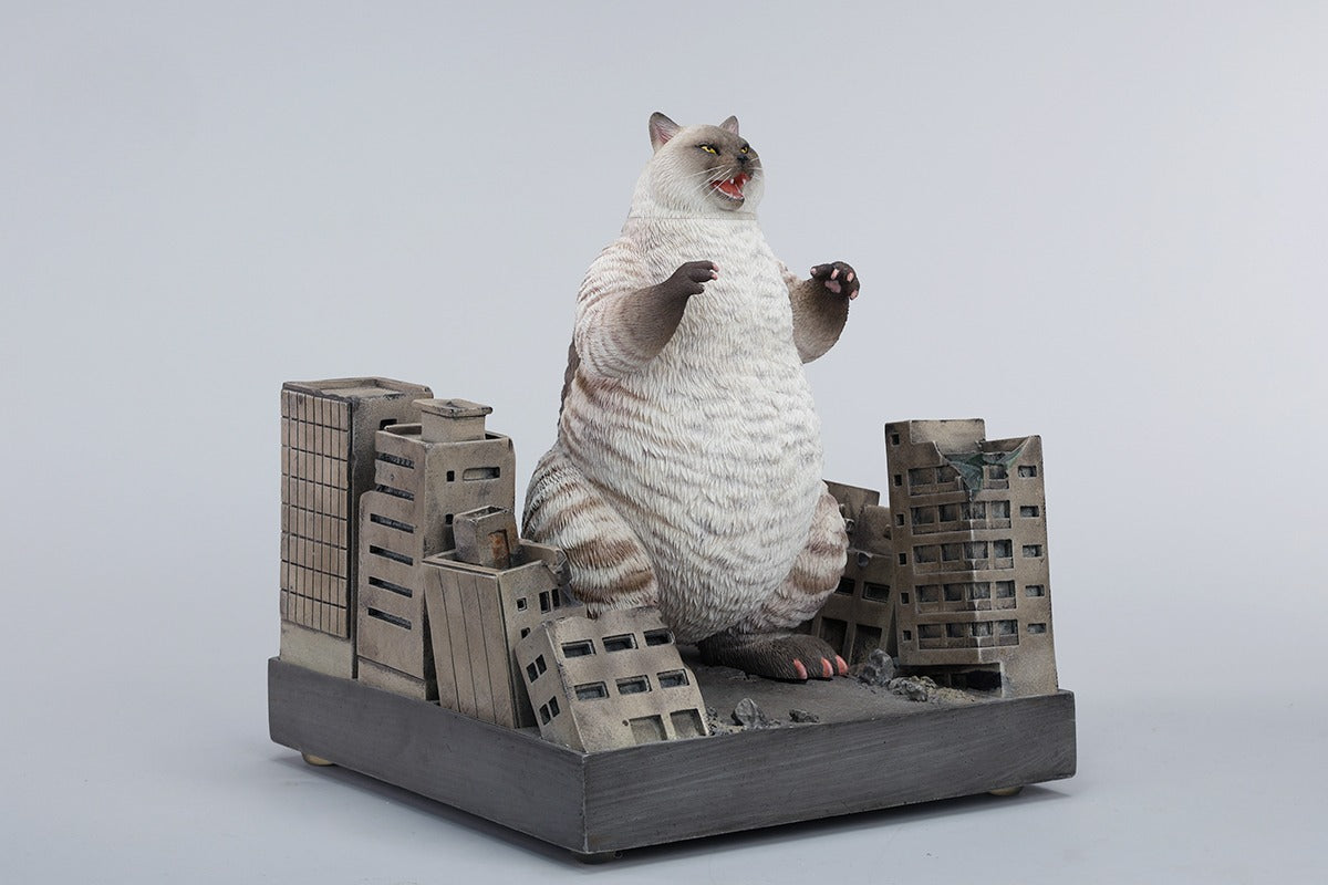 ThisThis Catzilla Resin Figurine showcases a Godzilla-inspired cat standing on a road scene base. The figure features intricate detailing, including a fish accessory held in the cat’s mouth, making it a perfect quirky collect Catzilla Resin Figurine showcases a Godzilla-inspired cat standing on a road scene base. The figure features intricate detailing, including a fish accessory held in the cat’s mouth, making it a perfect quirky collectible for cat lovers and fans of creative, hybrid character sculptures.