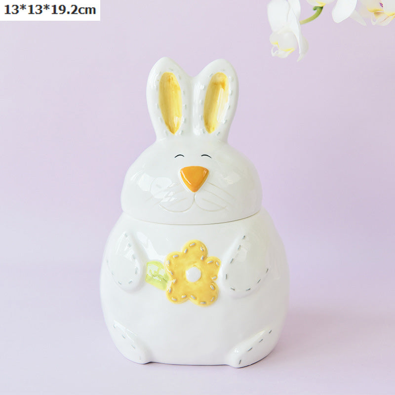 Cute rabbit-shaped pet urn, moisture-proof and ideal for cats and dogs. It features a secure lid and space for photos or mementos, offering a comforting and playful way to honor your pet's memory.