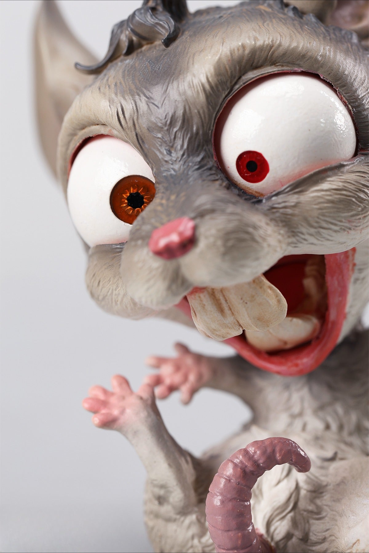 A funny and quirky rat figurine from the 12 Chinese Zodiac Collection, made from resin with exaggerated features and a magnetic removable fa
