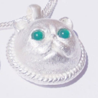 Garfield Cat Pendant – Handcrafted 925 Silver Memorial Jewelry