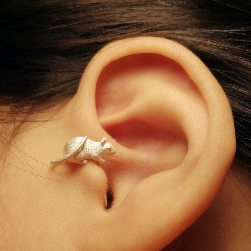 Adorable Mouse Ear Studs - Playful and Unique Animal-Themed Earrings Collection.