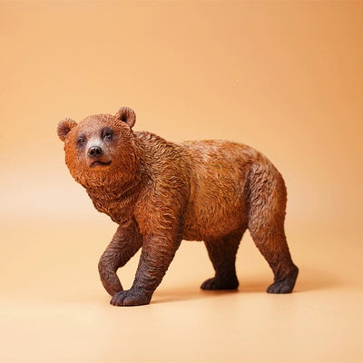 A set of realistic brown bear figurines, crafted from premium resin, featuring intricate fur textures and lifelike details. These wildlife animal sculptures make a great decorative piece for homes, offices, and cabins, perfect for bear lovers, collectors, and nature enthusiasts.