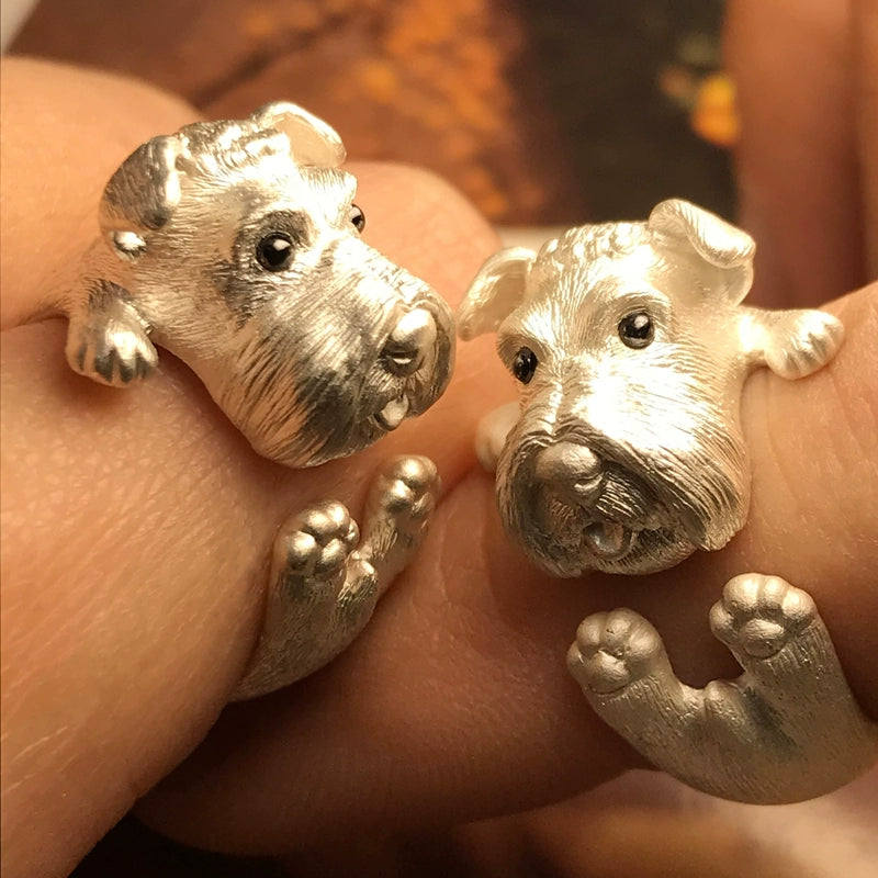 Schnauzer 925 argento Sterling Terrier cane cucciolo Schnauzer 925 argento Sterling Terrier cane cucciolo