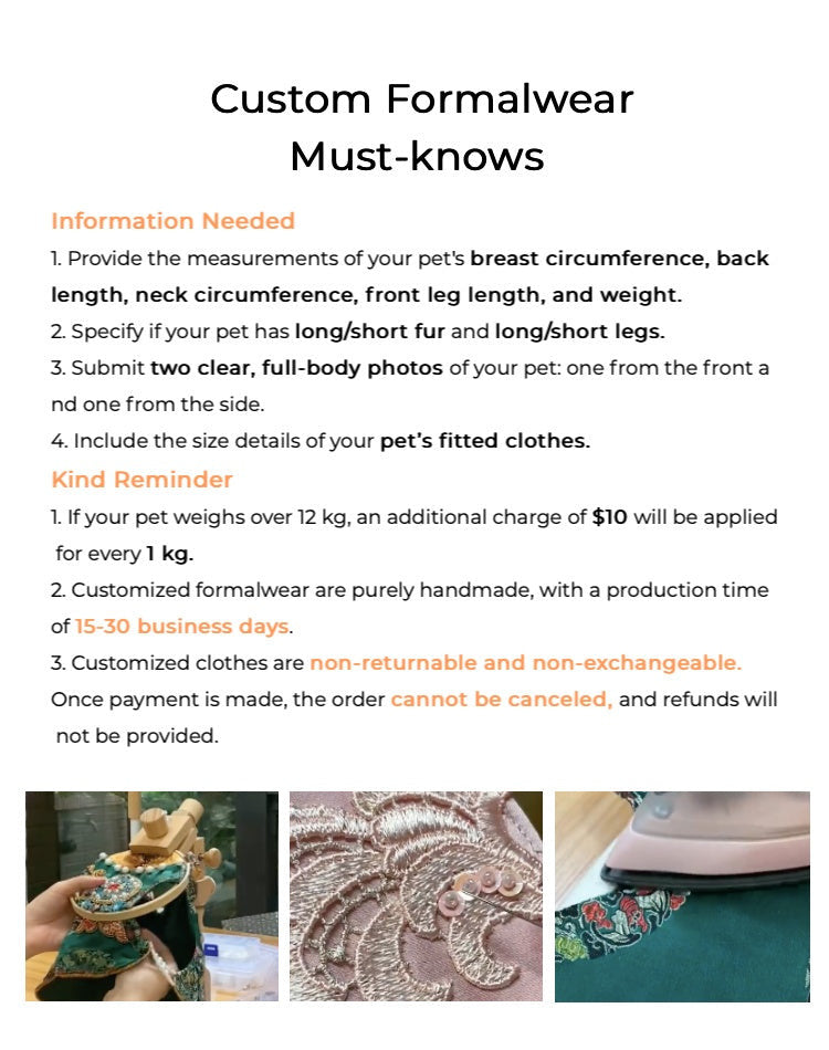 Elegant Baroque Retro White Dress with Handcrafted Beaded Embroidery for Dogs.