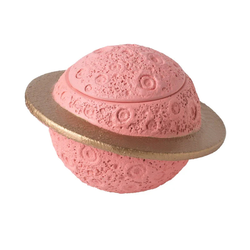 A Celestial Tribute for Your Star: The Pink Saturn Pet Urn 🪐