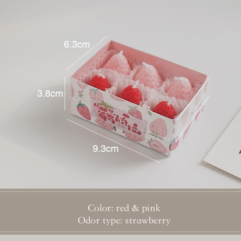 Strawberry scented candles fragrance souvenir.