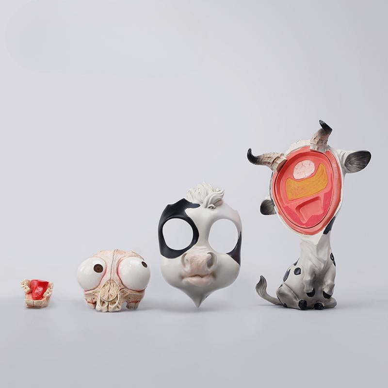 A detailed hand-painted ox figurine from the 12 Chinese Zodiac collection featuring a quirky removable face, premium resin material, and intricate artistic details. A perfect collector’s item and home decor piece for zodiac enthusiasts.
