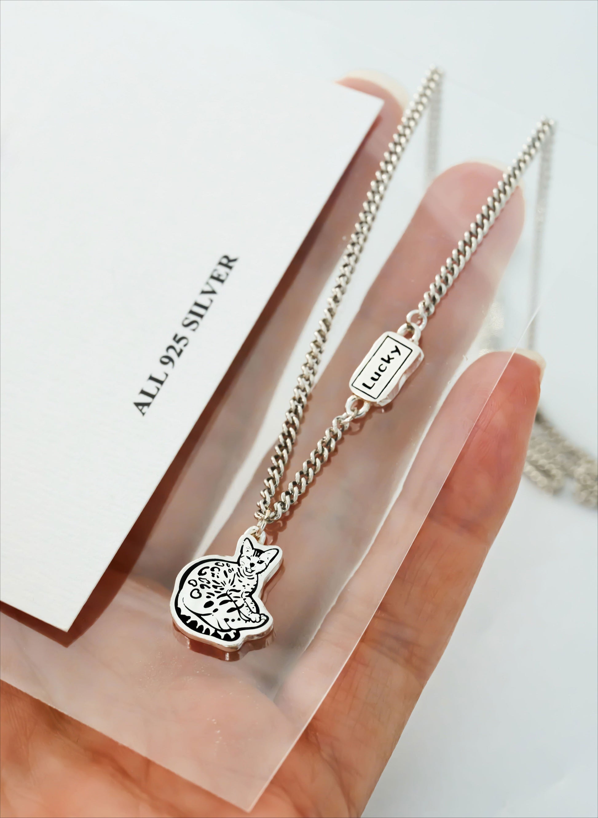 Custom Pet Portrait Necklace - Handmade S925 Silver Pet Lover Jewelry Collection.