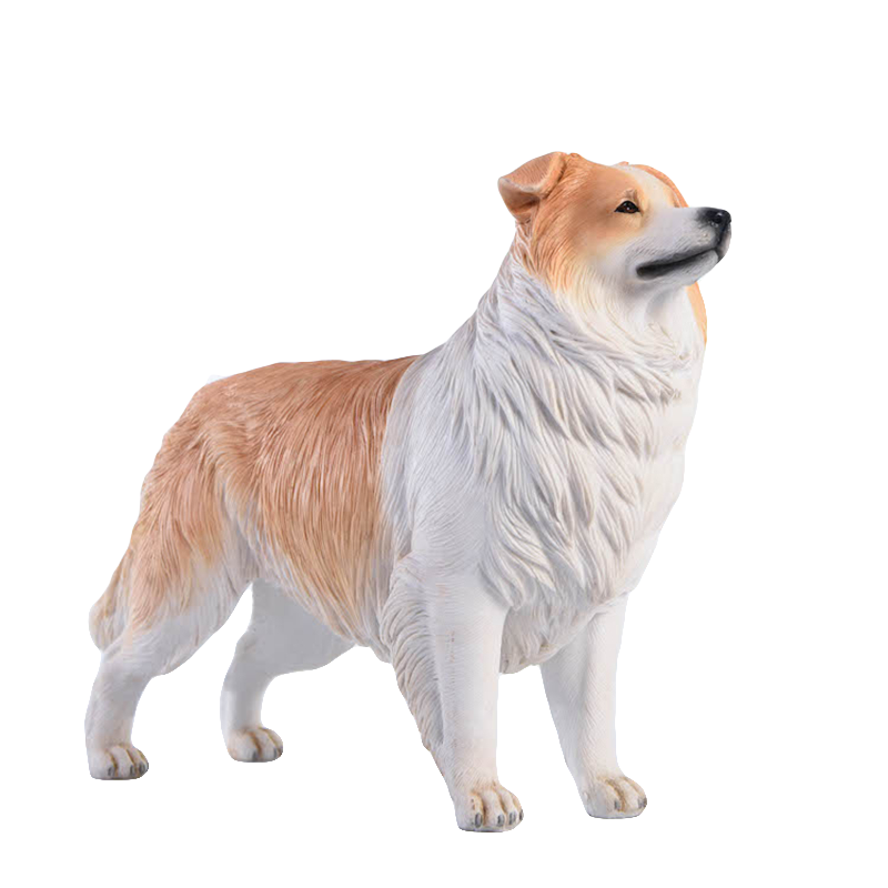  Image Details Image Renamed: 1_6_Border_Collie_Simulation_Resin_Model.jpg Alt Text A set of four 1/6 scale Border Collie resin models, each with different coat colors including grey, brown, black, and cream. The models showcase the breed's characteristic fluffy fur and intelligent expressions.