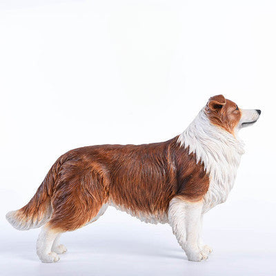  Image Details Image Renamed: 1_6_Border_Collie_Simulation_Resin_Model.jpg Alt Text A set of four 1/6 scale Border Collie resin models, each with different coat colors including grey, brown, black, and cream. The models showcase the breed's characteristic fluffy fur and intelligent expressions.