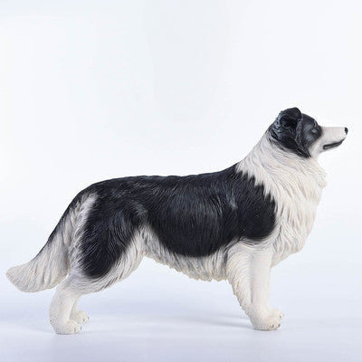  Image Details Image Renamed: 1_6_Border_Collie_Simulation_Resin_Model.jpg Alt Text A set of four 1/6 scale Border Collie resin models, each with different coat colors including grey, brown, black, and cream. The models showcase the breed's characteristic fluffy fur and intelligent expressions.