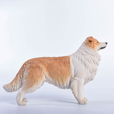  Image Details Image Renamed: 1_6_Border_Collie_Simulation_Resin_Model.jpg Alt Text A set of four 1/6 scale Border Collie resin models, each with different coat colors including grey, brown, black, and cream. The models showcase the breed's characteristic fluffy fur and intelligent expressions.