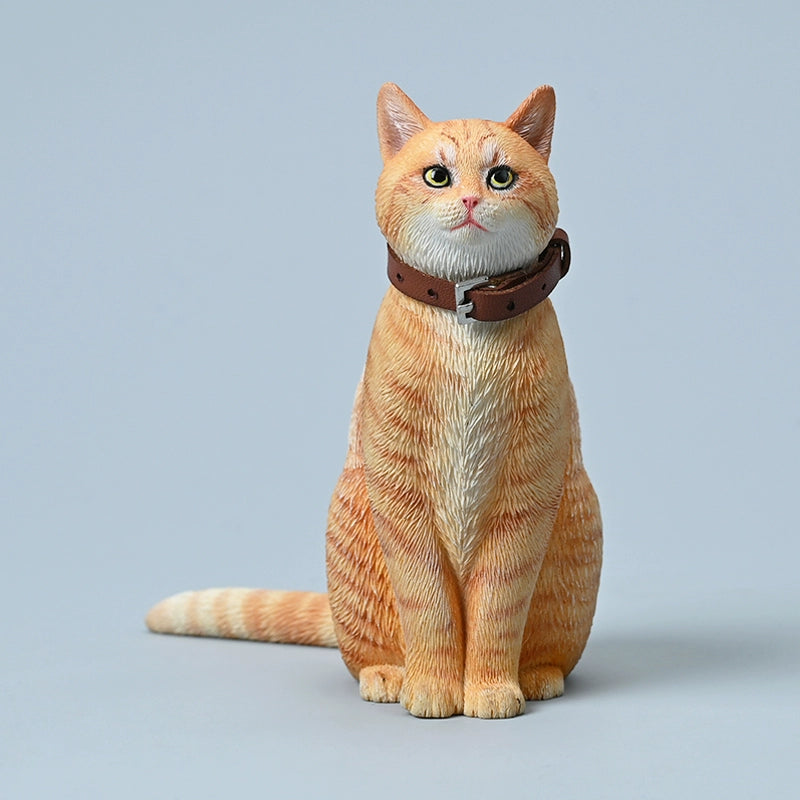 Enhance your collection with the 1/6 Scale Chinese Felis Catus Cat Model 5.0. This lifelike figurine features a ginger coat and a realistic brown leather collar, capturing the essence of a real feline. Perfect for cat lovers and collectors, this model adds charm and authenticity to any space. 