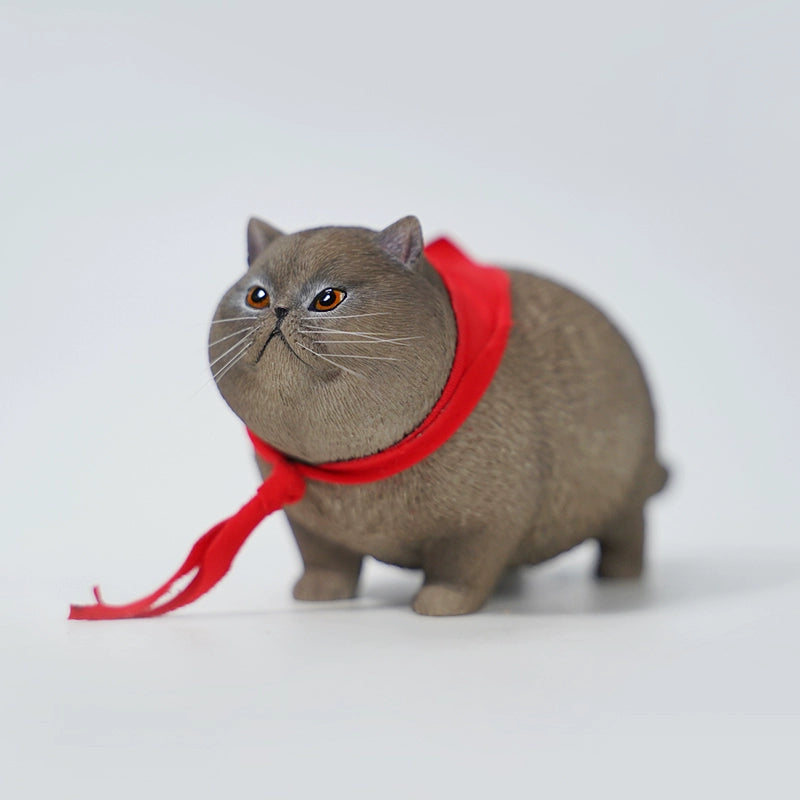  Renamed Image 1_6_Fat_Garfield_Cat_3.0_Model_Series.jpg  Alt Text A set of four adorable 1/6 scale Fat Garfield Cat 3.0 Models, each with distinct coat colors, sitting in a row wearing red scarves on a white background. The figurines showcase realistic details and charming expressions, perfect for cat lovers and collectors