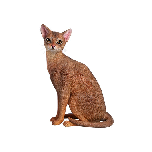 1/6 scale Abyssinian cat figurine showing realistic detailing and lifelike features, perfect for display or as a collectible gift for animal lovers.

