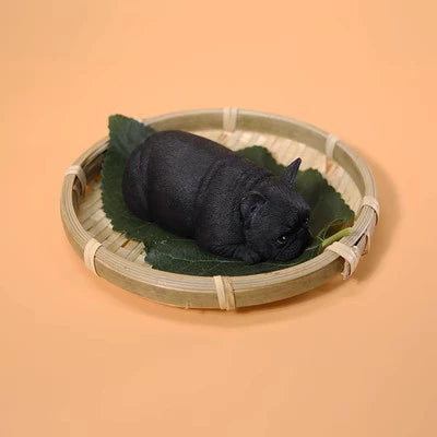 1/6 scale Bread French Small Bulldog models featuring various poses of adorable French Bulldogs with detailed fur textures. These figurines capture the playful and relaxed nature of the breed, ideal for collectors and dog lovers. The models come in different colors, showcasing realistic and lifelike features.