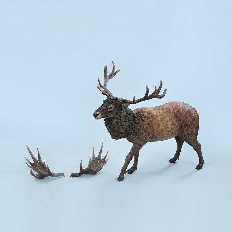 1/6 scale reindeer figurine with removable antlers, hand-painted details, and a realistic resin structure. Perfect for collectors, wildlife enthusiasts, and as home decor. Ideal for showcasing or holiday displays.