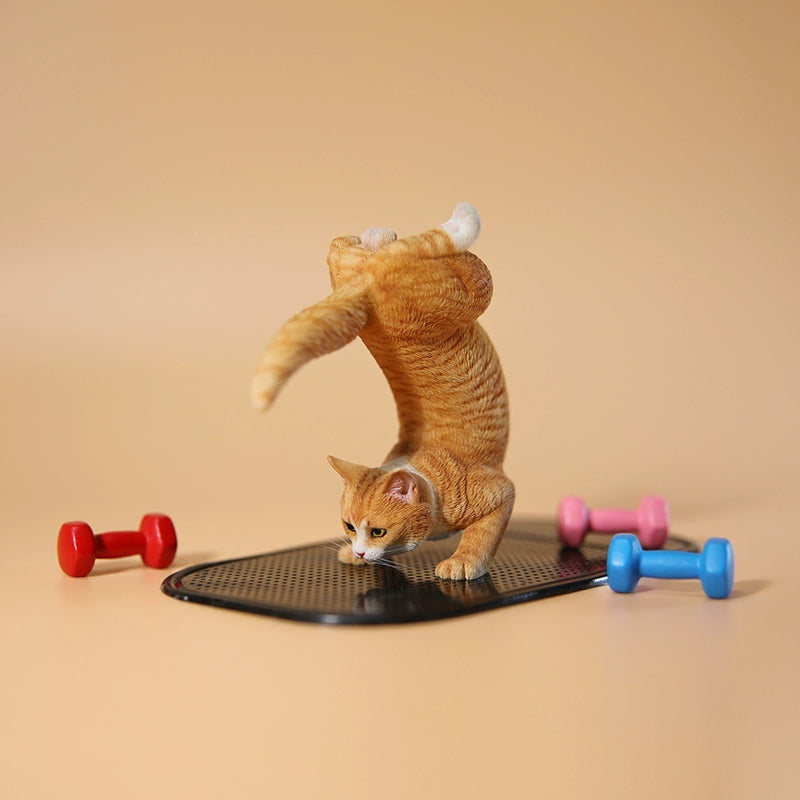 1/6 scale Yoga Cat 2.0 models featuring various cats in an advanced yoga pose, capturing the playful and flexible nature of cats. These detailed figurines showcase different fur colors and patterns, offering a whimsical touch to any decor. Perfect for cat lovers and collectors, these models add a fun and creative element to your space.