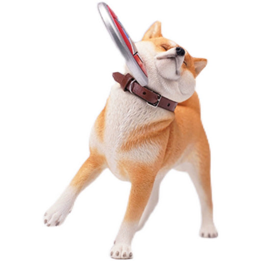 1/6 Shiba Inu Pick Up Frisbee /Play Football Dog Model - Lifelike Collectible Figurines.