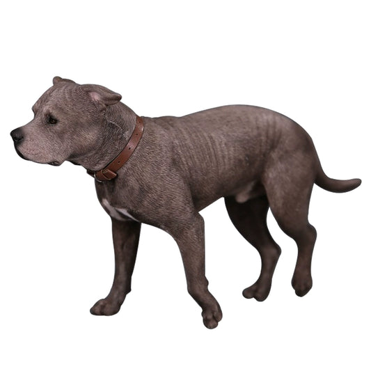 "1/6 scale American Staffordshire Terrier model in various poses and colors. These detailed and realistic figurines capture the essence of the breed, perfect for collectors and enthusiasts of dog statues. Ideal for display in homes or offices."