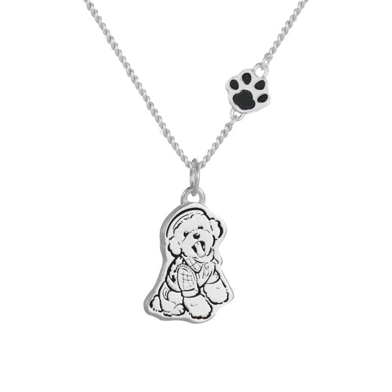 Custom Pet Portrait Necklace - Handmade S925 Silver Pet Lover Jewelry Collection.