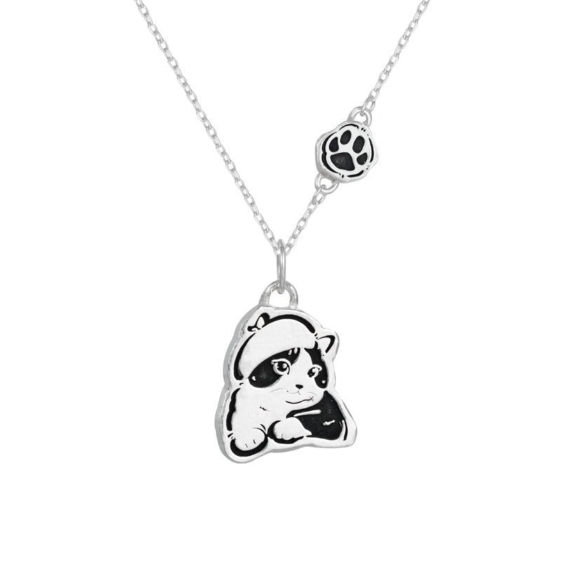 Custom Pet Portrait Necklace - Handmade S925 Silver Pet Lover Jewelry Collection.