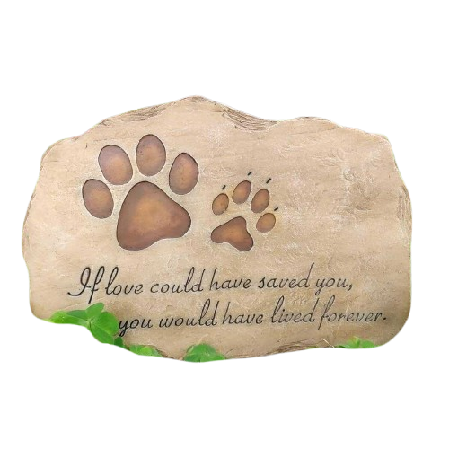 If Love Could Save You Memorial Stone - Pet Paw Print Tribute