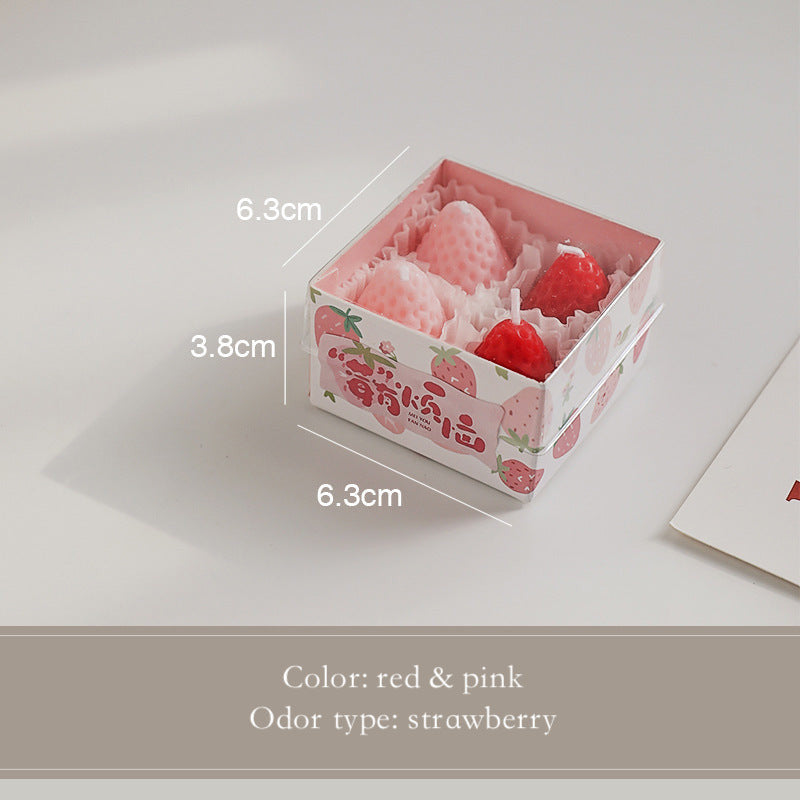 Strawberry scented candles fragrance souvenir.