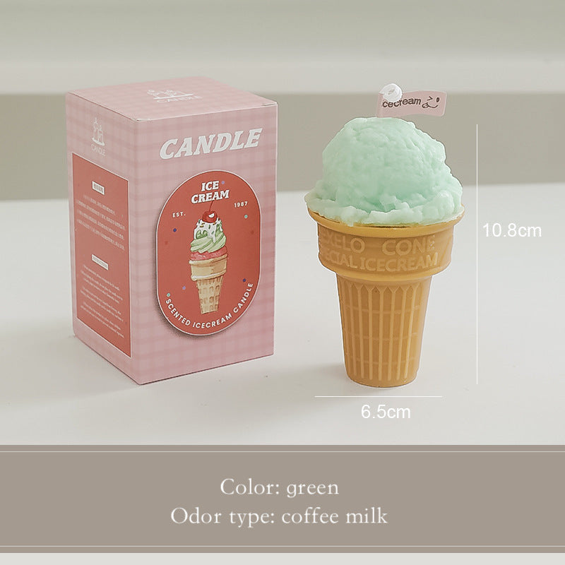 Ice cream scented candle handmade souvenir fragrance gift.