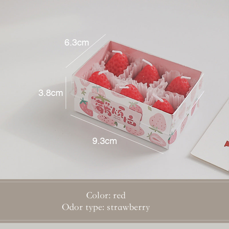 Strawberry scented candles fragrance souvenir.