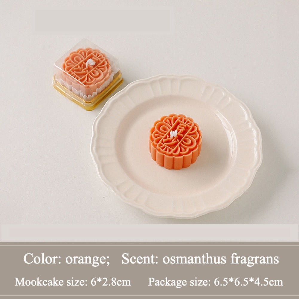 Mooncake scented candle handmade gift creative ornament gift.