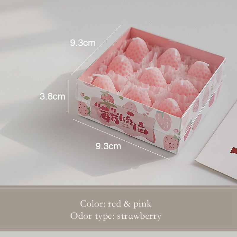 Strawberry scented candles fragrance souvenir.