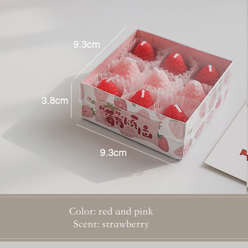 Strawberry scented candles fragrance souvenir.