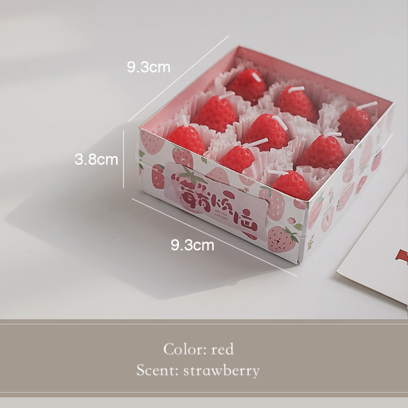 Strawberry scented candles fragrance souvenir.