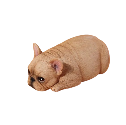 1/6 scale Bread French Small Bulldog models featuring various poses of adorable French Bulldogs with detailed fur textures. These figurines capture the playful and relaxed nature of the breed, ideal for collectors and dog lovers. The models come in different colors, showcasing realistic and lifelike features.