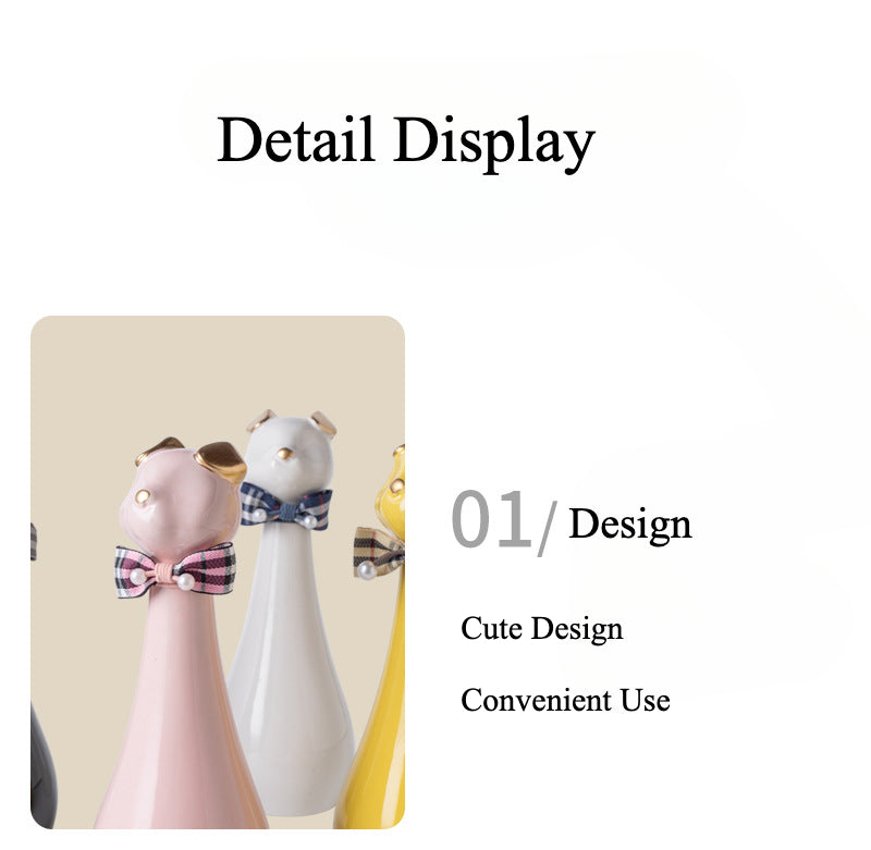 Yellow ceramic cat-shaped pet cremation urn with a glossy finish, featuring a stylish cat figure with a bow tie on a slender base, ideal for North American pet owners. This handcrafted urn provides secure ashes storage, perfect for home memorial display on mantels or shelves, with a vibrant yellow hue and elegant design.