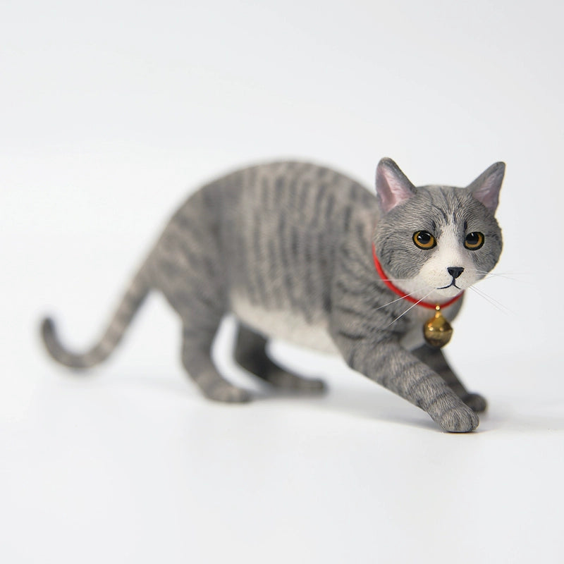 Lifelike Felis Catus Figurine 3.0 - Detailed 1/6 scale resin cat model showcasing realistic textures, hand-painted features, and multiple color variations, perfect for cat enthusiasts and collectors.