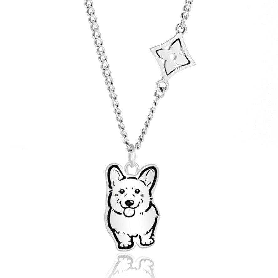 Custom Pet Portrait Necklace made from S925 silver, featuring a detailed charm with a pet’s face or full-body image. Handcrafted and personalized, this necklace is a unique piece of jewelry perfect for pet lovers. Ideal as a memorial keepsake or a thoughtful gift, available in various styles.