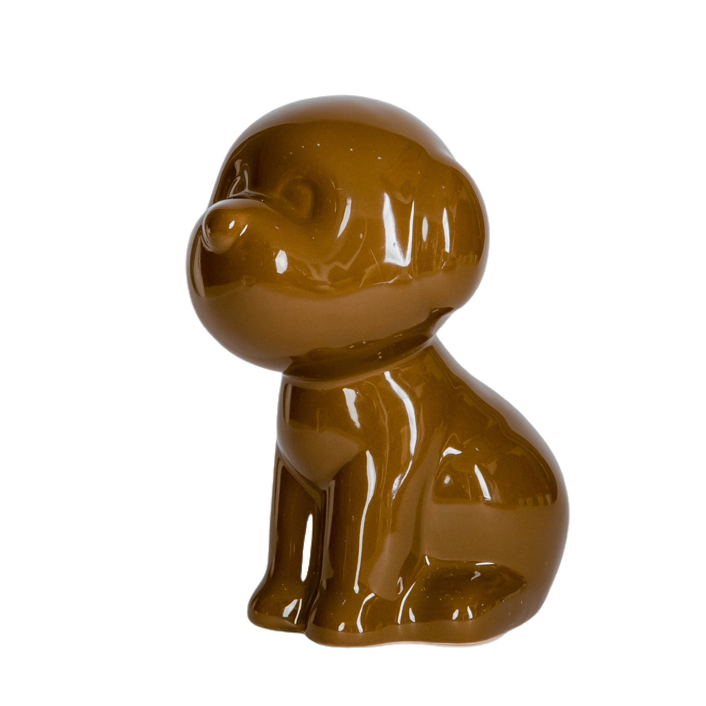 &nbsp;Ceramic dog-shaped urn designed to memorialize pets, featuring a golden accent on the lid. This urn securely holds your pet's ashes and offers a comforting tribute to your furry companion. Available for small dogs and cats, it serves as a beautiful, lasting keepsake.