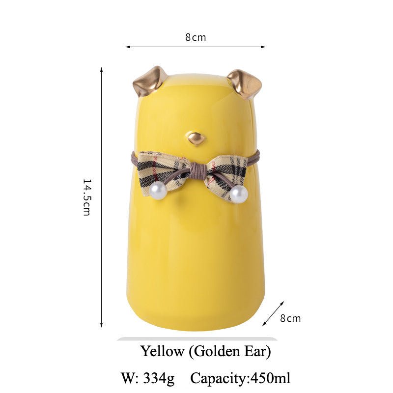 White ceramic simple pet cremation urn with a glossy, moisture-resistant finish, featuring a round shape and smooth texture, ideal for North American pet owners. This handcrafted urn provides secure ashes storage, perfect for home memorial display on mantels or shelves, with a clean white design for a dignified tribute.