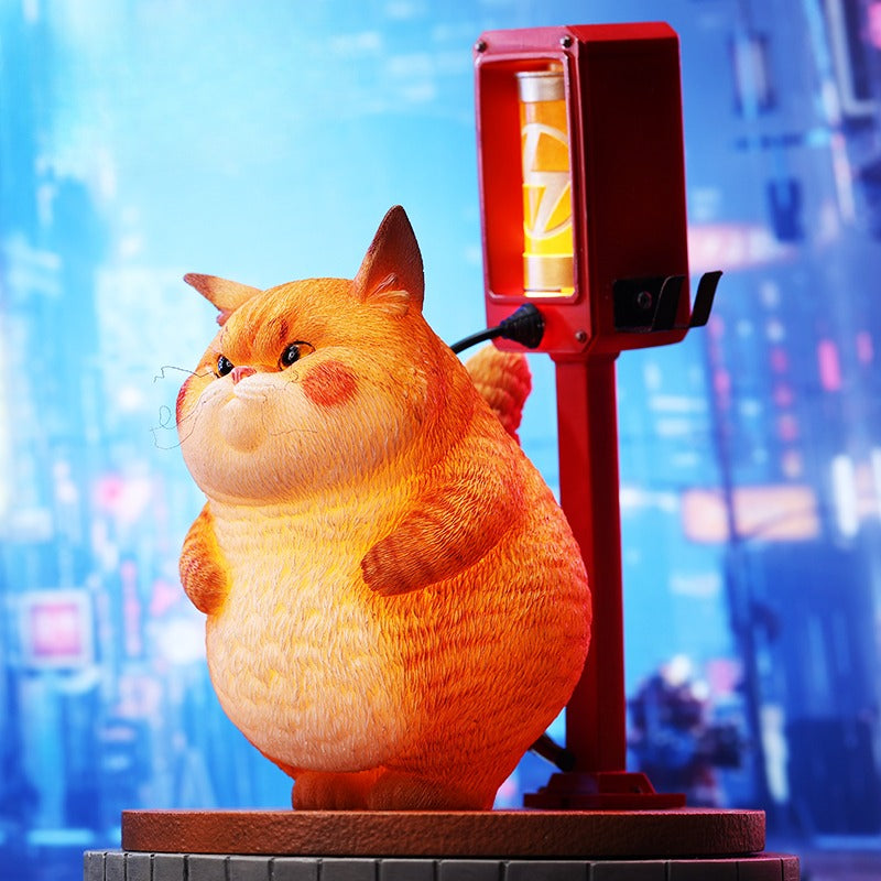 This ElectroCat Charging Station Figurine features a cute cat with a charging pump made from high-quality vinyl. The charging platform adds functionality, allowing the figurine to light up, making it a unique home decor piece and interactive collectible for cat lovers and collectors.