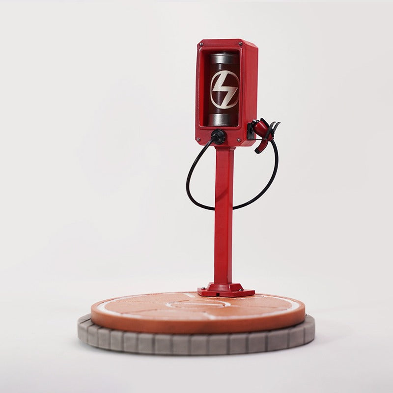 This ElectroCat Charging Station Figurine features a cute cat with a charging pump made from high-quality vinyl. The charging platform adds functionality, allowing the figurine to light up, making it a unique home decor piece and interactive collectible for cat lovers and collectors.