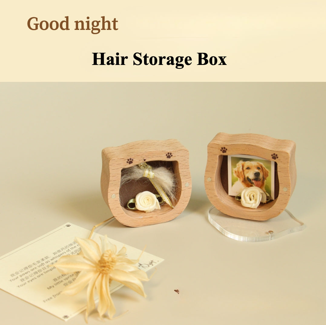 The Good Night Pet Memorial Set (Dog) includes a white ceramic pet urn with a silicone-sealed lid, dog shrine, bone candle set, and hair storage box, measuring 15cm tall and 10cm wide, holding 200ml for pets up to 25 pounds. Ideal for North American dog owners, it offers a warm, handcrafted memorial display for shelves or tables.