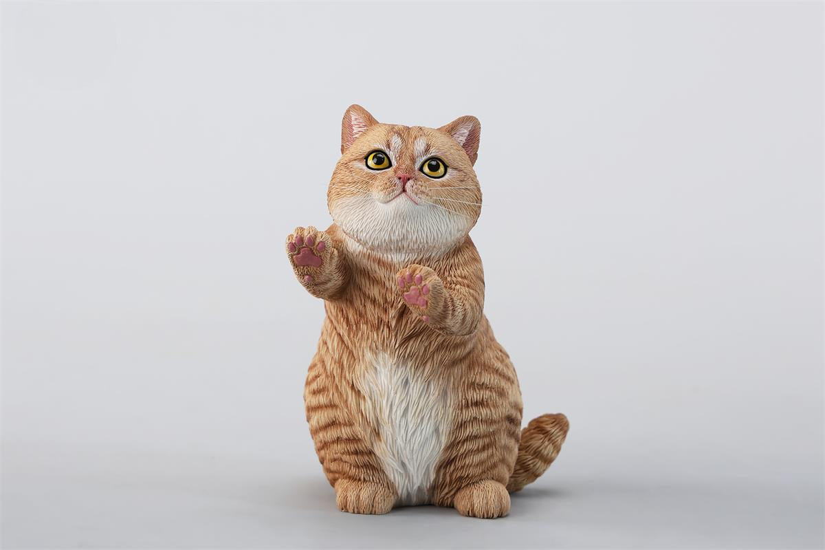 A lifelike string-playing cat figurine crafted from resin, featuring a realistic cat with expressive eyes playing a violin. The sculpture showcases intricate fur details and a beautifully designed musical instrument, making it an excellent collectible or home decor piece for cat lovers and music enthusiasts.