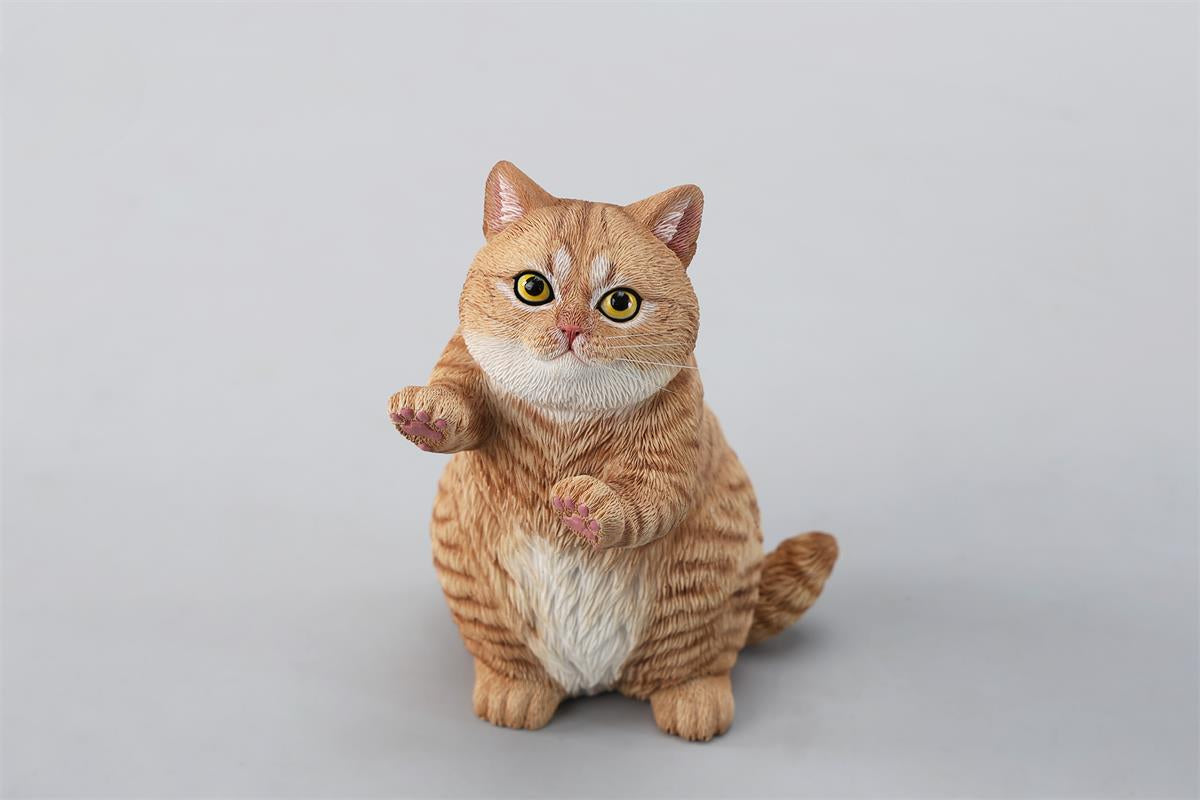 A lifelike string-playing cat figurine crafted from resin, featuring a realistic cat with expressive eyes playing a violin. The sculpture showcases intricate fur details and a beautifully designed musical instrument, making it an excellent collectible or home decor piece for cat lovers and music enthusiasts.