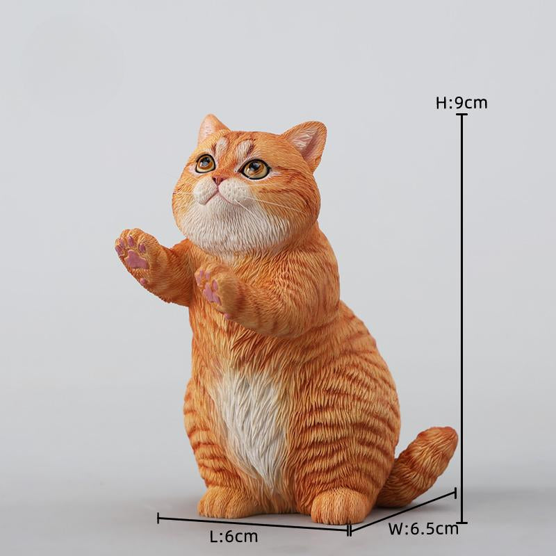 A lifelike string-playing cat figurine crafted from resin, featuring a realistic cat with expressive eyes playing a violin. The sculpture showcases intricate fur details and a beautifully designed musical instrument, making it an excellent collectible or home decor piece for cat lovers and music enthusiasts.