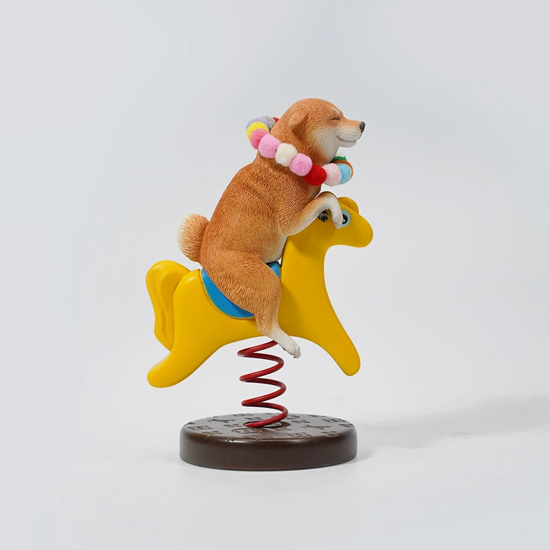 1/6 Shiba Inu Rocking Horse 2.0 Model - Adorable Shiba Dog Figurine Collection for Animal Lovers.