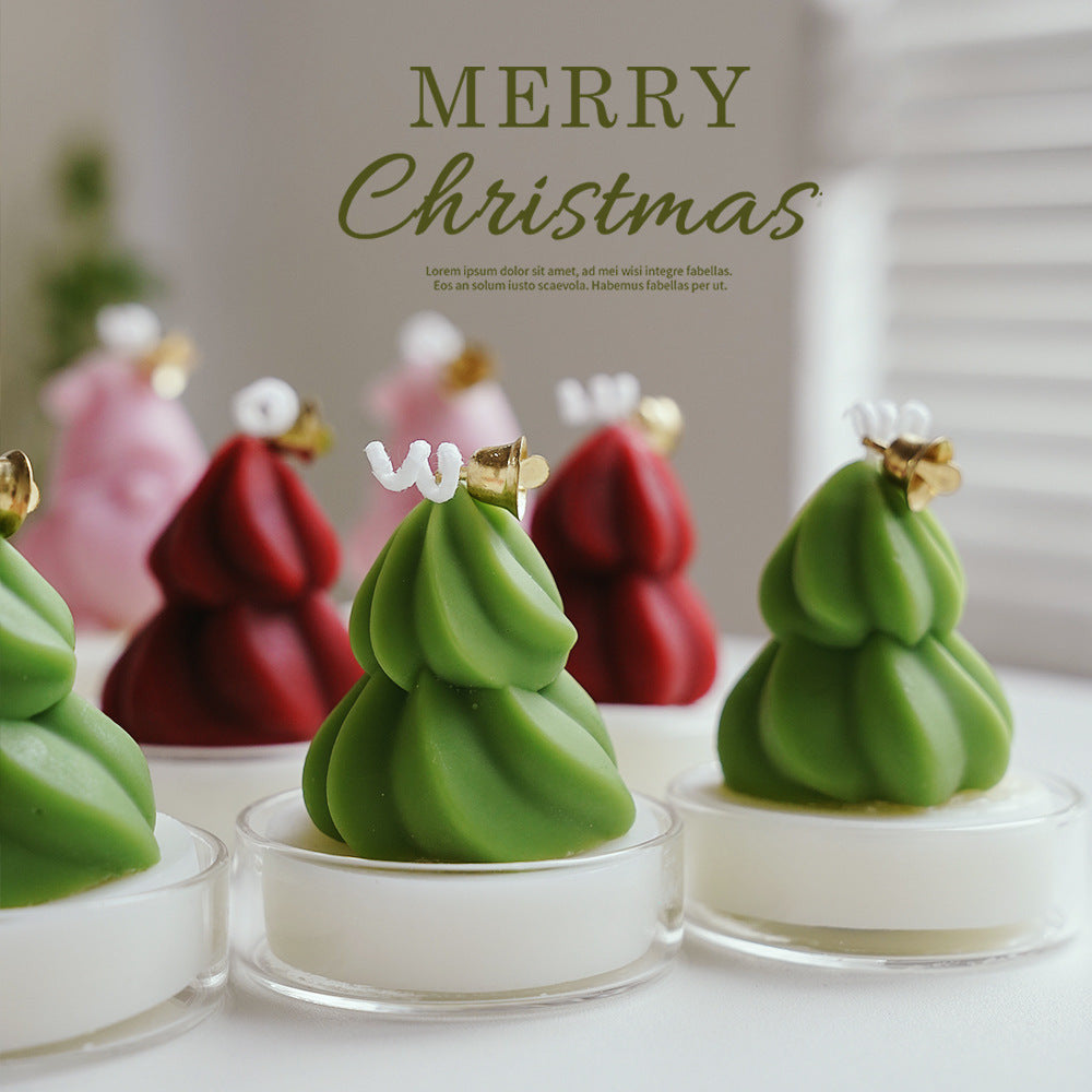 Mini Christmas Tree Scented Candle Handmade Fragrance Gift.